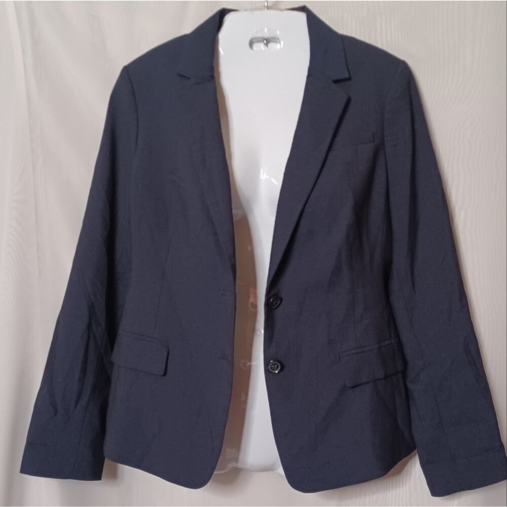 BANANA REPBULIC Dark Blue Wool Single Breasted Blazer. 8P - Picture 4 of 14
